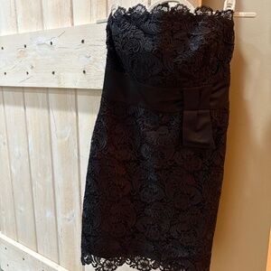 Black lace and satin dress